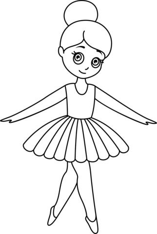 Cartoon Ballerina Coloring Page